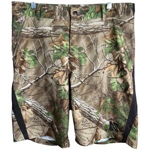 Ten-80 Mens Realtree Xtra Green Camo Board Shorts Size 36 Brown Green Camouflage